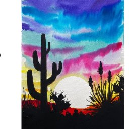 Easy how to Paint a Sunset in Watercolor | Desert Cactus | The Art Sherpa