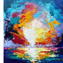 Palette Knife Abstract Ocean How to Paint a Abstract Acrylic Step by Step for Beginners | Day 6