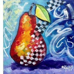 Abstract Pear Still life How to Paint a Abstract  in Acrylic Step by Step for Beginners | Day 9