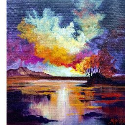 Acrylic April Day 16: Sunset Abstract Landscape | Impressionistic Influence | Beginner Tutorial