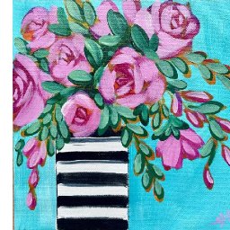 Acrylic April Day 18: Geometric & Floral Abstraction Fusion | Beginner Acrylic Painting Tutorial