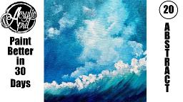 Acrylic April Day 20: Abstract Wave & Sky Landscape | Atmospheric Abstraction | Beginner Tutorial