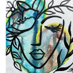 Acrylic April Day 25: Minimalist Abstract Face | Beginner Acrylic Tutorial