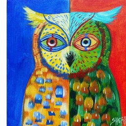 Acrylic April Day 30: Abstract Owl | Beginner Acrylic Tutorial