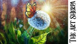 Glowing Light Light: How to Draw and Paint | Butterfly & Dandelion | Painting Tutorial step by step