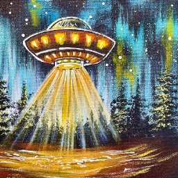 Alien UFO UAP 🌟🎨 EASY How to paint acrylics for beginners: Paint Night at Home