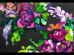 Abstract Roses FINGER PAINTING for Grown ups