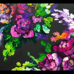 Abstract Roses FINGER PAINTING for Grown ups