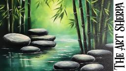 How to paint and Draw Bamboo and Zen Stones 🌟 LIVE STREAM CLASS 🔴 Step by step for beginners