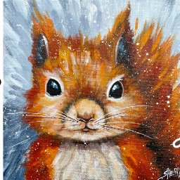 Easy Fluffy Squirrel  How to paint acrylics for beginners: Paint Night at Home