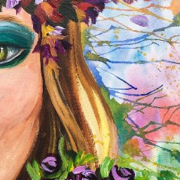 Flower Crown Girl Drip painting for Beginners Multimedia #10 #Aboutface