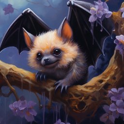 Cute Fantasy Bat Creature 🌟🎨 How to paint acrylics f: Paint Night at Home Halloween