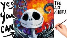Fan Art Jack Skellington 🌟🎨 How to paint acrylics for beginners: Halloween tutorial