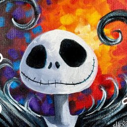 Fan Art Jack Skellington 🌟🎨 How to paint acrylics for beginners: Halloween tutorial