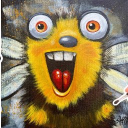 How to Draw AND Paint  a cute Bumble Bee 🌟🎨 Learn  acrylics for beginners: Step by Step
