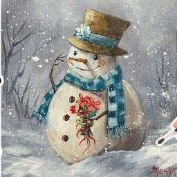 Easy Draw and paint a Snowman  How to paint acrylics for beginners: Paint Night at Home