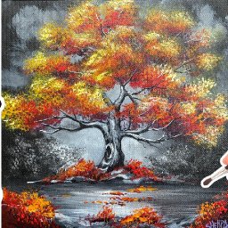 EASY  how to Draw and paint Autumn Tree 🌟🎨 How to paint acrylics for beginners: Paint Night at Home