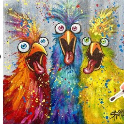 Draw and paint Funny Chickens 🌟🎨 How to paint acrylics for beginners: Paint Night at Home