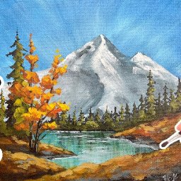 EASY Snowy Mountain  Stream  How to paint acrylics for beginners: PRIMARY COLOR CLASS ❤️