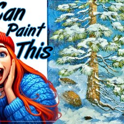 Snowy Pine Tree Landscape Step by Step Acrylic on Canvas Step by step Tutorial #painting