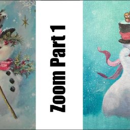 How to paint a draw a Vintage Snowman Part 1🌟 ZOOM patron replay