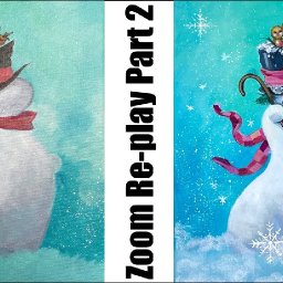 How to paint a draw a Vintage Snowman Part  2🌟 ZOOM patron replay 🌟