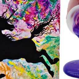 Unicorn Flow  - Flip Cup Dirty Pour Acrylic Fluid Painting for Beginners