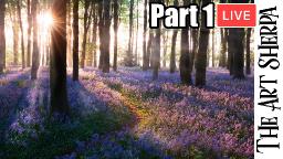 How to paint Bluebell Forest landscape  PART 1 🌲🪻  Live Streaming Step by Step  | How to start