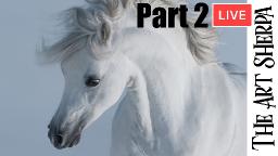 How to Paint White horse on Watercolor paper in Acrylic PART 2 🌟🎨   Paint the Horse Finish