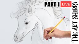 How to Draw the White horse on  paper in Acrylic PART 1 🌟🎨 Techniques and Drawing