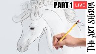 How to Draw the White horse on  paper in Acrylic PART 1 🌟🎨 Techniques and Drawing