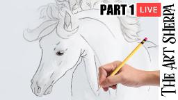 How to Draw the White horse for  pre Watercolor paper PART 1    techniques and Drawing