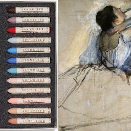 Zoom  Oil pastels for  the Degas Dancer step by step