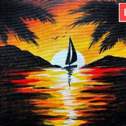Easy Sunset Sailboat 🌟🎨 How to paint acrylics for beginners: Paint Night at Home