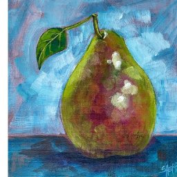 Pear still life  How to paint acrylics for beginners: Paint Night at Home