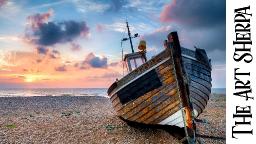 Sunset sea and beached Boat 🌟🎨 How to paint acrylics for beginners: Paint Night at Home