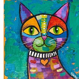 Easy Colorful Abstract CAT 🌟🎨 How to paint acrylics for beginners: Paint Night at Home