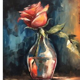 Easy Rose Rosebud in a vase  🌟🎨 How to paint acrylics for beginners: Paint Night at Home