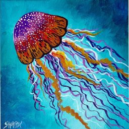 Jellyfish 🌟🎨 How to Draw and Paint tutorial for Beginners: Acrylic August | Day 3