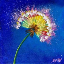 Colorful Dandelion Fluff 🌟🎨 How to Draw and Paint tutorial for Beginners: Acrylic August | Day 26