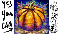 Easy Fall pumpkin 🌟🎨 How to Draw and Paint tutorial for Beginners Paint night at home