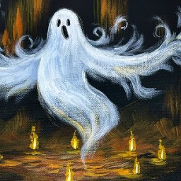 Dancing Ghost 🌟🎨 How to Draw and Paint tutorial for Beginners 13 days of Halloween