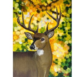 Stag in autumn Forest Bokeh How to Draw and Paint tutorial for Beginners #art #painting