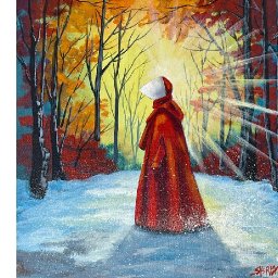 The Handmaid's Tale  How to Paint tutorial for Beginners -the 13 days of Halloween