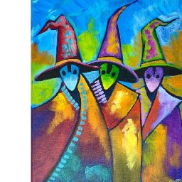 Abstract witches  How to Draw and Paint tutorial for Beginners 13 days of Halloween