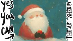 Cute Santa  How to Draw and Paint tutorial for Beginners | Winter Wonder 2024 #art #Painting