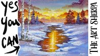 Sunset Winter Landscape 🌟🎨 How to Draw and Paint tutorial for Beginners Winter Wonder #art #painting