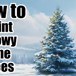 How to Paint Snowy Pine Trees  🌟🎨 How to Draw and Paint tutorial for Beginners