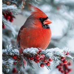 Red Cardinal in snowy pine with berries  How to Draw and Paint tutorial for Beginners