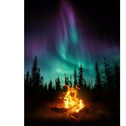 Aurora Borealis and Camp fire 🌟🎨 How to Draw and Paint tutorial for Beginners